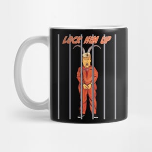 Trump with Devil Horns in Orange Prison Jumpsuit Mug